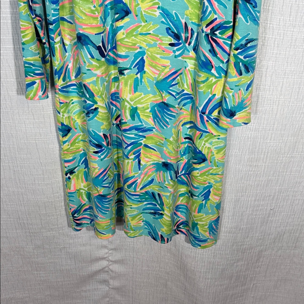 Lilly Pulitzer Aqua, Yellow & Blue Tropical Print Shift Dress - Picture 6 of 11